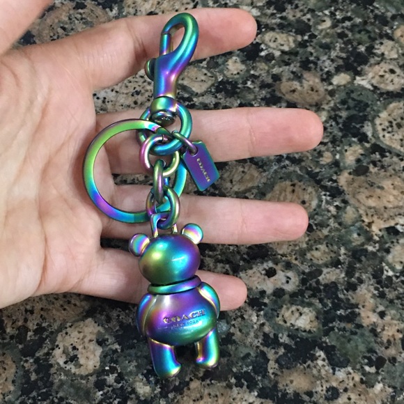 Coach Hologram Iridescent Teddy Bear Bag Charm - Picture 4 of 8